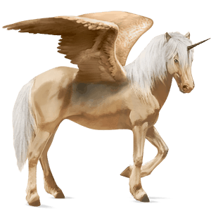 winged riding unicorn arabian horse dun