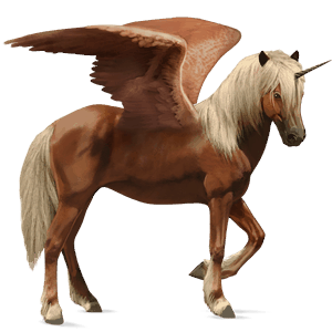 winged riding unicorn brumby flaxen chestnut 