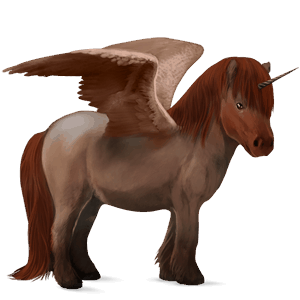 winged unicorn pony  dark bay