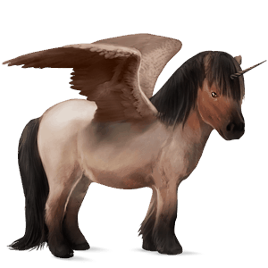 winged unicorn pony  roan