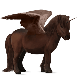 winged unicorn pony  liver chestnut