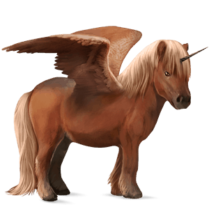 winged unicorn pony  shetland flaxen chestnut 