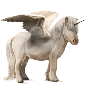 winged unicorn pony  shetland cremello