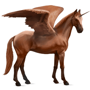 winged riding unicorn russian don horse chestnut