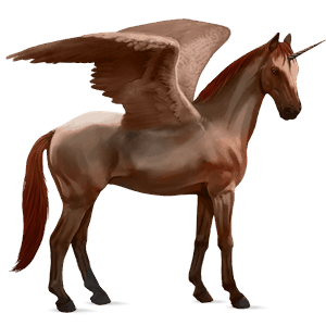 winged riding unicorn selle français strawberry roan