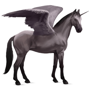 winged riding unicorn selle français mouse gray