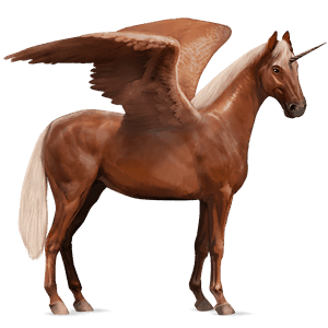 winged riding unicorn hanoverian flaxen chestnut 
