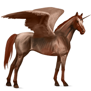 winged riding unicorn thoroughbred strawberry roan