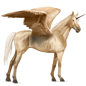 winged riding unicorn thoroughbred palomino