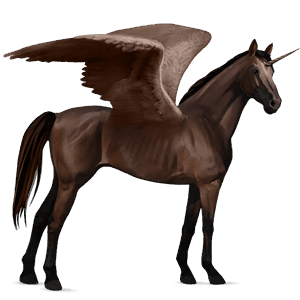 winged riding unicorn liver chestnut