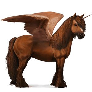 winged riding unicorn arabian horse chestnut