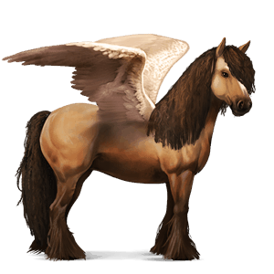 riding pegasus thoroughbred strawberry roan