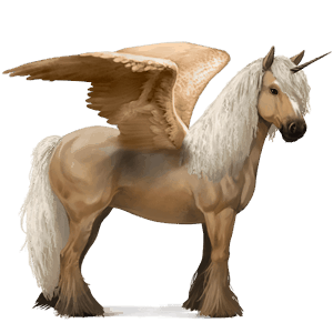 winged riding unicorn vanner palomino
