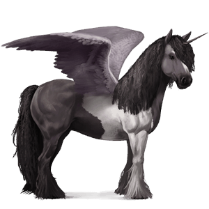 winged riding unicorn irish hunter dapple gray