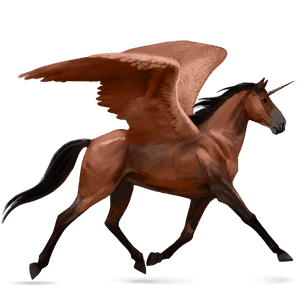 winged riding unicorn standardbred bay