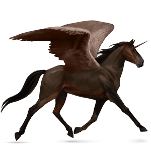 winged riding unicorn standardbred dark bay