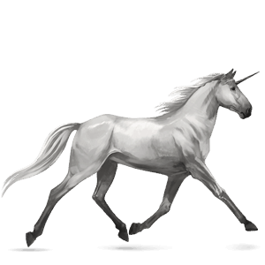 riding unicorn standardbred light gray