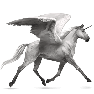 winged riding unicorn hackney dun