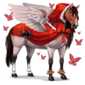 riding unicorn red
