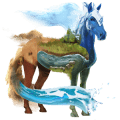 winged riding unicorn black