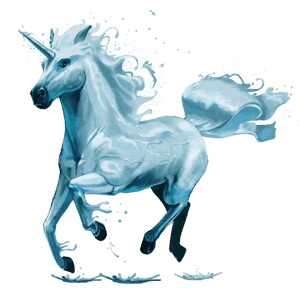 riding unicorn water element