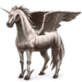 winged draft unicorn metal element