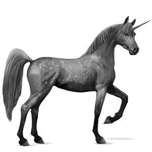 riding unicorn dapple gray